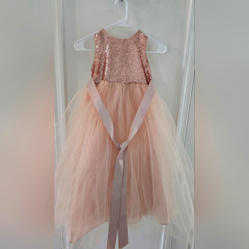 Girls Rose Gold Formal Dress